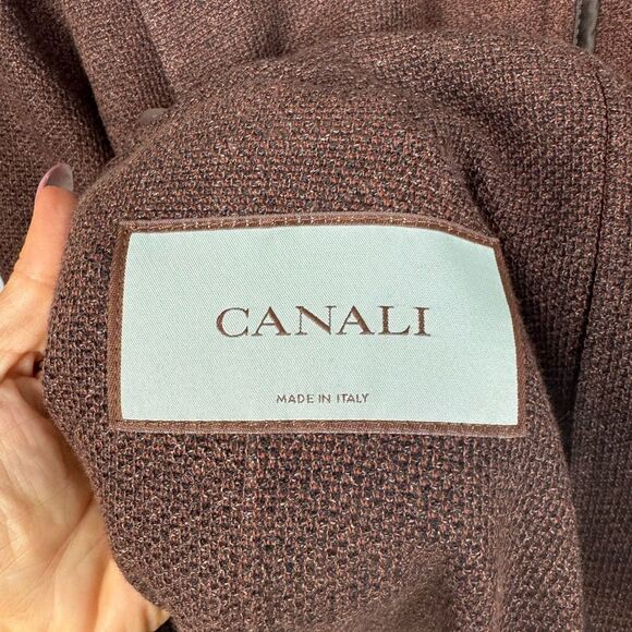 CANALI | NEW Dark Brown Double Button Knit Sport Coat Blazer Men’s Size 44R - Picture 8 of 11
